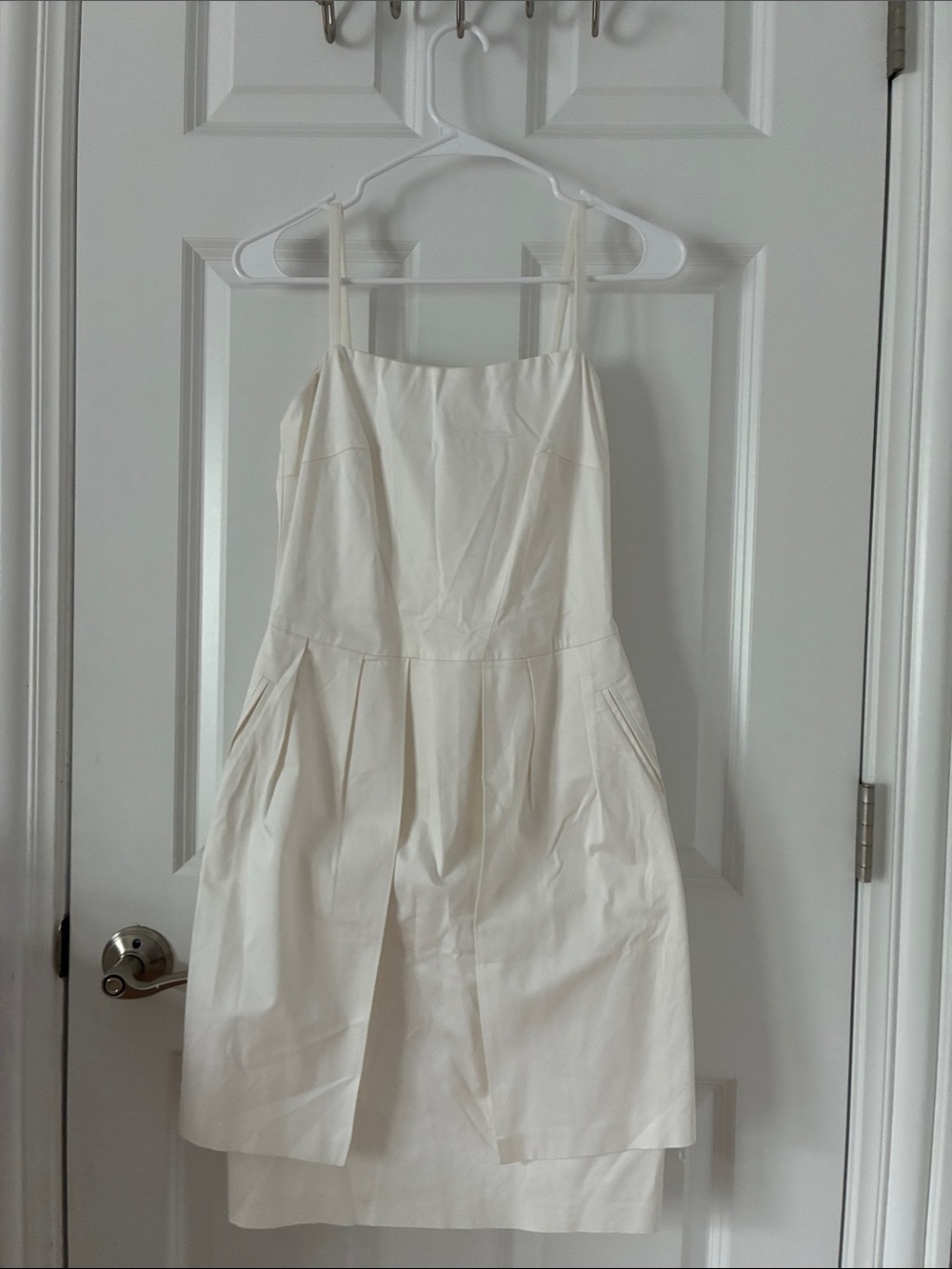 Women’s Cream Spaghetti-Strap A-Line Dress